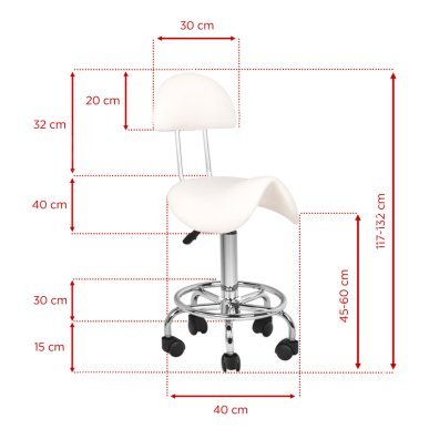 Cosmetic stool 6001 white