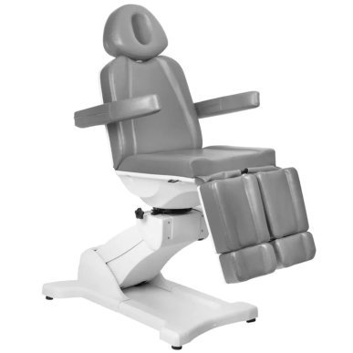 Elektrische pedicurestoel Azzurro 869AS Pedi met 5 motoren, draaibaar en grijs voor professionele pedicure en podologie