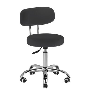 Professionele pedicurekruk A-007 zwart met hydraulische hoogteverstelling voor pedicure, podologie en beautysalon