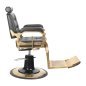 Professionele barberstoel Boss van Gabbiano zwart met hydraulische lift voor knippen, scheren en baardverzorging in salon