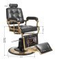 Professionele barberstoel Boss van Gabbiano zwart met hydraulische lift voor knippen, scheren en baardverzorging in salon