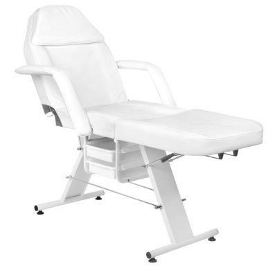 Cosmetische behandelstoel Basic 202 wit met lades en handmatige verstelling voor beauty-, massage- en tattoosalons