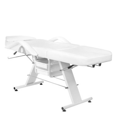 Cosmetische behandelstoel Basic 202 wit met lades en handmatige verstelling voor beauty-, massage- en tattoosalons