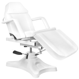 Professionele beautystoel A 234D wit, hydraulisch met wieg voor cosmetische behandelingen, pedicure en professioneel salonwerk