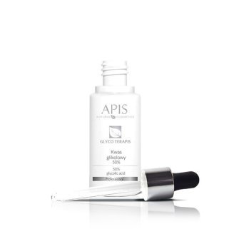 Cosmetisch zuur Glycolic 50% Apis 30 ml voor professionele cosmetische zuurbehandelingen in salon en beautypraktijk