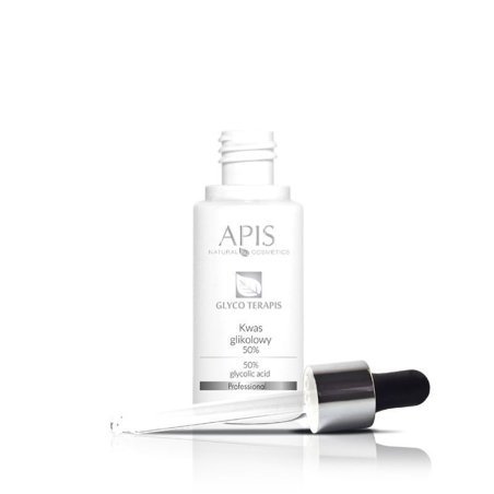 Cosmetisch zuur Glycolic 50% Apis 30 ml voor professionele cosmetische zuurbehandelingen in salon en beautypraktijk