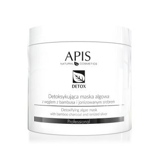 Detox-alginaatmasker met bamboehoutskool en geïoniseerd zilver Apis 250 g voor reinigende gezichtsverzorging