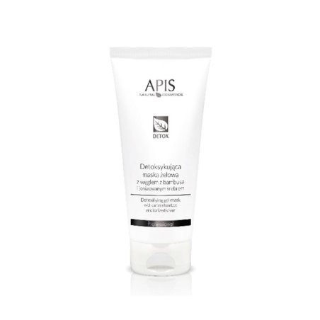 Detox-gelmasker met bamboehoutskool en geïoniseerd zilver Apis 200 ml voor professionele huidverzorging en salonbehandelingen