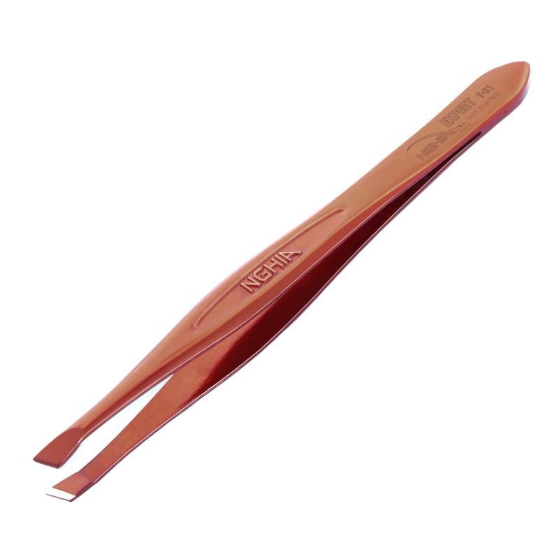 Professionele pincet voor manicure en pedicure Nghia T-01 Export bruin voor wenkbrauwen, nagels en precisiewerk in de salon