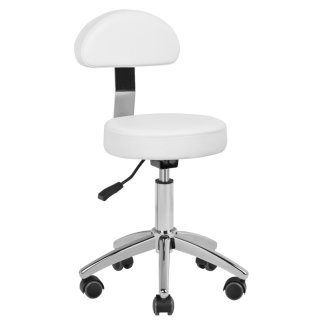 Cosmetische kruk 304P in wit voor pedicure en professionele saloninrichting met meer comfort en overzichtelijke werkplek