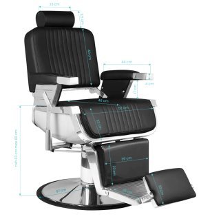 Professionele barberstoel Hair System Royal X zwart voor kapsalon, barbershop en comfortabele kappersdiensten