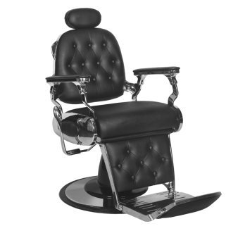 Professionele barberstoel Gabbiano Francesco zwart met hydraulische lift en voetsteun voor kapsalon en barbershop