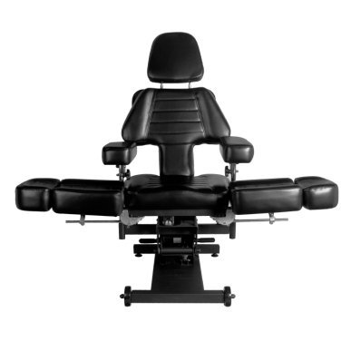 Elektrische tattoo stoel Pro Ink 606 zwart voor professionele tattoo studio's en comfortabele klantpositionering in de studio