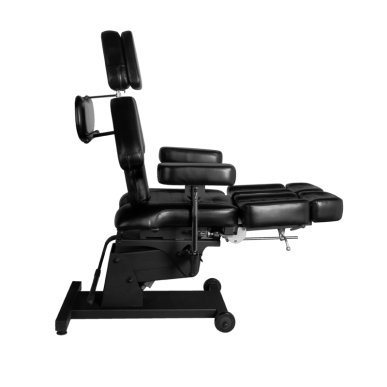 Elektrische tattoo stoel Pro Ink 606 zwart voor professionele tattoo studio's en comfortabele klantpositionering in de studio