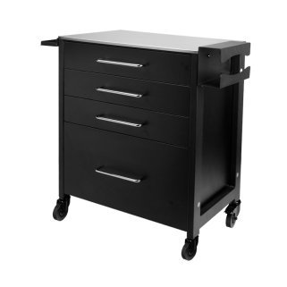 Professionele tattoo trolley Pro Ink 702 zwart voor georganiseerde werkplek en comfortabele klantpositionering in de studio