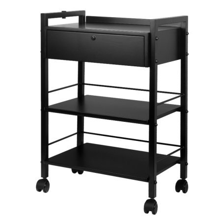 Professionele tattoo trolley Pro Ink 1019A zwart voor overzichtelijke werkplekorganisatie en klantcomfort in de tattoostudio