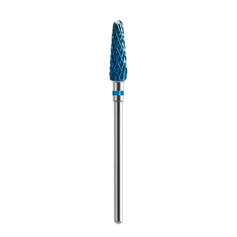 Nagelfrees bit Hard Blue rechte kegel 01 Exo voor gel, acryl en hybride nagelproducten in manicure en pedicure