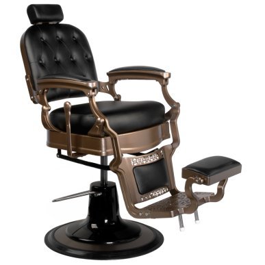 Professionele barberstoel Gabbiano Old Ernesto zwart met hydraulische lift voor kapsalon, barbershop en saloninrichting