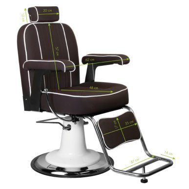 Professionele barberstoel Gabbiano Amadeo bruin voor kapsalon en barbershop met comfort en praktische saloninrichting