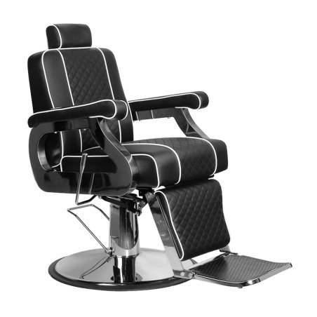 Professionele zwarte barberstoel Gabbiano Paulo voor kapsalon en barbershop met comfort en verzorgde salonuitstraling