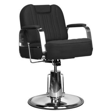 Professionele barberstoel Gabbiano Stern zwart voor kapsalon en barbershop met comfort voor dagelijkse saloninrichting