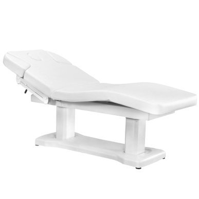 Elektrische verwarmde behandelbank Azzurro 818A met 4 motoren, wit, voor professionele beautysalon en praktijk