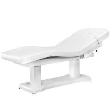 Elektrische verwarmde behandelbank Azzurro 818A met 4 motoren, wit, voor professionele beautysalon en praktijk