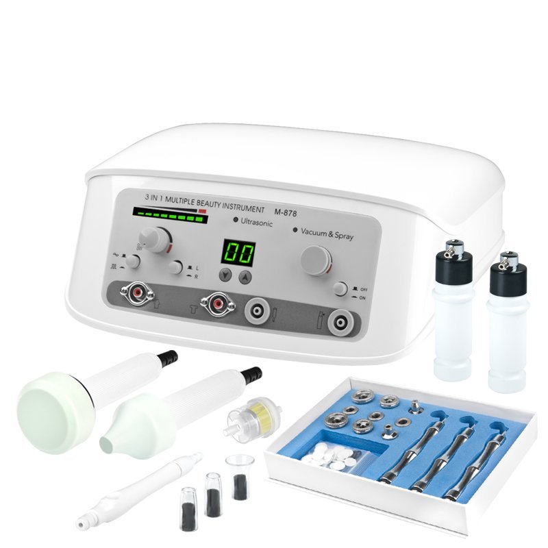 Professioneel cosmetisch apparaat 3-in-1 Elegante 878 voor microdermabrasie, vacuüm, ultrasoon en spray voor huidverzorging, 55