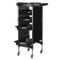 Professionele kapperswerkwagen Gabbiano FX11-2 zwart voor overzichtelijke saloninrichting en comfortabel werken