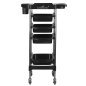 Professionele kapperswerkwagen Gabbiano FX11-2 zwart voor overzichtelijke saloninrichting en comfortabel werken