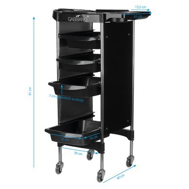 Kapperswerkwagen zwart Gabbiano FX11-2