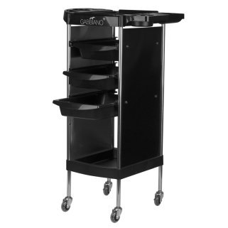 Kapperswerkwagen Gabbiano FX11-A zwart voor professionele saloninrichting en een overzichtelijke, comfortabele werkplek