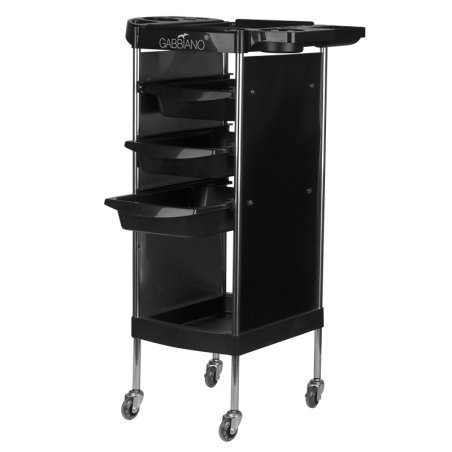 Kapperswerkwagen Gabbiano FX11-A zwart voor professionele saloninrichting en een overzichtelijke, comfortabele werkplek