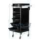 Professionele kapperswerkwagen Gabbiano FX11E zwart voor georganiseerde saloninrichting en comfortabel werken in de kapsalon