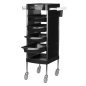 Professionele kapperswerkwagen Gabbiano FX11F zwart voor kapsalon, beautysalon, praktijk en professionele studio