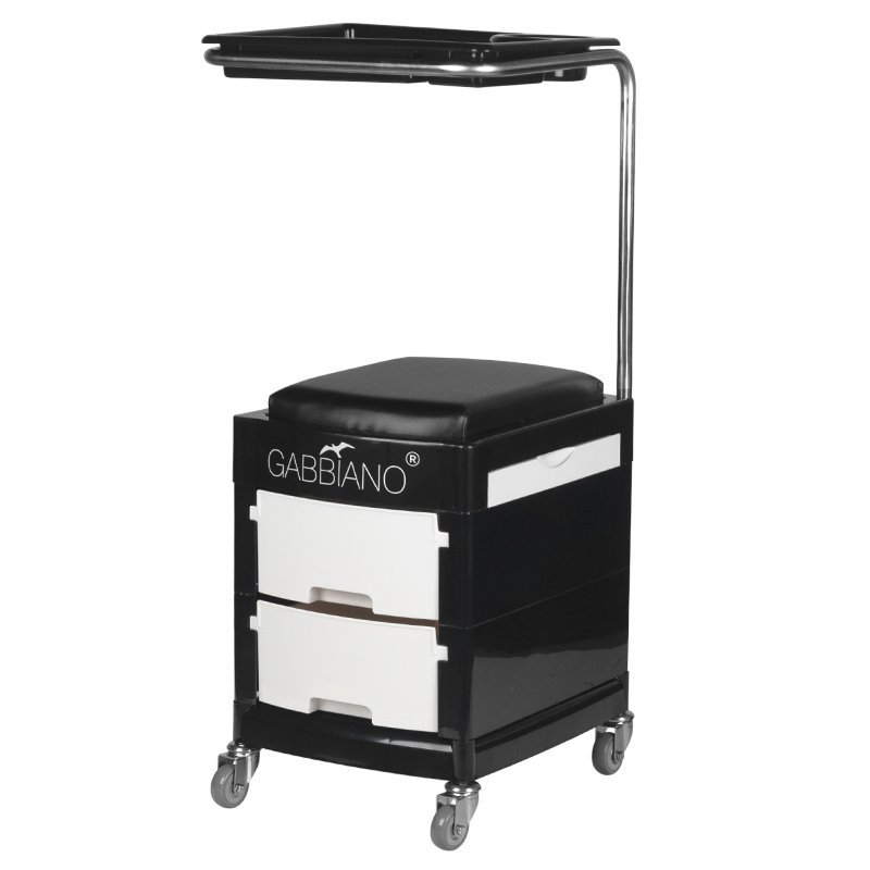 Pedicurekruk 16 PLUS in zwart-wit voor professionele saloninrichting, praktijk en comfortabele pedicurebehandelingen