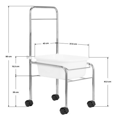 Professionele pedicuretray chroom voor beautysalon, praktijk, kapsalon en studio met overzichtelijke werkplek
