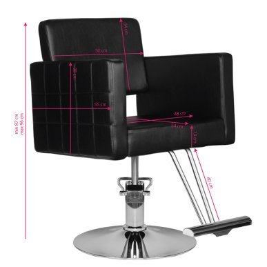 Kappersstoel zwart Hair System HS33