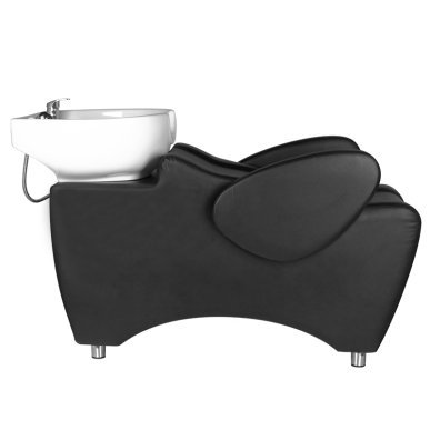 Professionele kapperswasunit Hair System HSB46 zwart voor kapsalon, beautysalon, klantcomfort en verzorgde saloninrichting