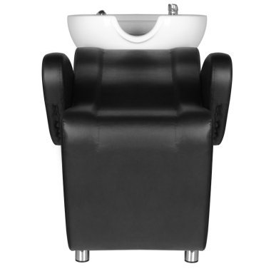 Professionele kapperswasunit Hair System HSB46 zwart voor kapsalon, beautysalon, klantcomfort en verzorgde saloninrichting