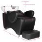 Professionele kapperswasunit Hair System HSB46 zwart voor kapsalon, beautysalon, klantcomfort en verzorgde saloninrichting