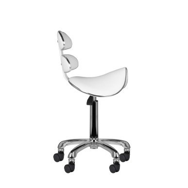 Professionele salonkruk AM-880 in wit voor beautysalon, praktijk, kapsalon en professionele studio met comfortabel gebruik