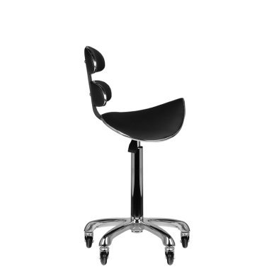 Hoge salonkruk AM-880 in zwart voor beautysalon, kapsalon, praktijk en professionele studio met comfortabele werkhouding