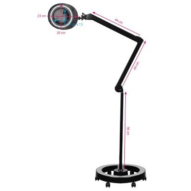 LED loeplamp met statief Elegante 6025 zwart, 60 SMD-leds, 5D vergroting en 6 W voor nauwkeurige salonverlichting