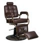 Professionele barberstoel Boss van Gabbiano bruin in retrostijl voor kapsalon en barbershop met hydraulische lift