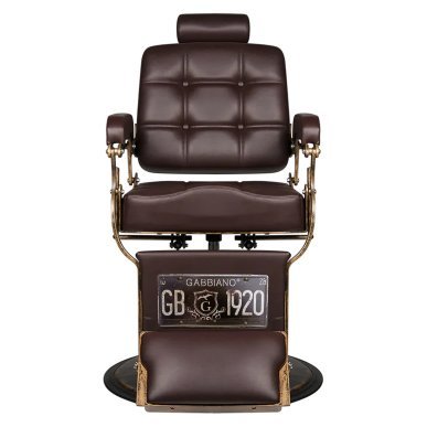 Professionele barberstoel Boss van Gabbiano bruin in retrostijl voor kapsalon en barbershop met hydraulische lift