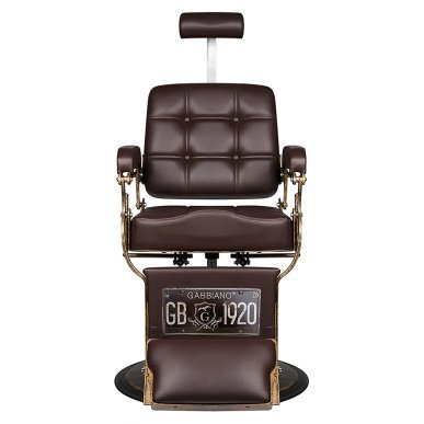 Professionele barberstoel Boss van Gabbiano bruin in retrostijl voor kapsalon en barbershop met hydraulische lift