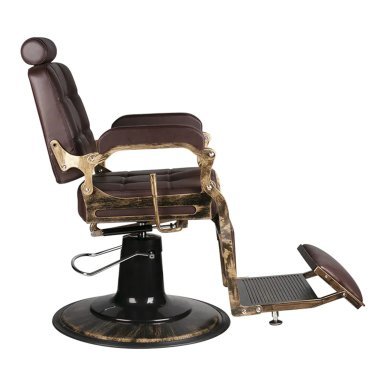 Professionele barberstoel Boss van Gabbiano bruin in retrostijl voor kapsalon en barbershop met hydraulische lift