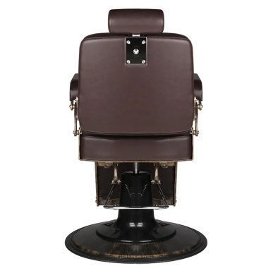 Professionele barberstoel Boss van Gabbiano bruin in retrostijl voor kapsalon en barbershop met hydraulische lift