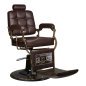 Professionele barberstoel Boss van Gabbiano bruin in retrostijl voor kapsalon en barbershop met hydraulische lift